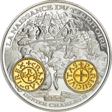 France, Medal, Histoire Monétaire, Denier Charles II, MS(65-70), Silver
