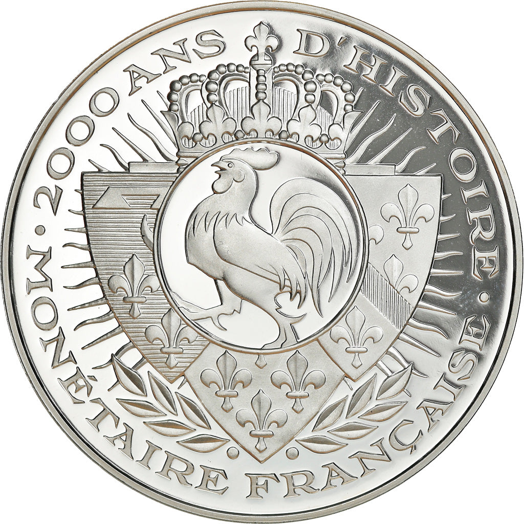France, Medal, Histoire Monétaire, Denier Charles II, MS(65-70), Silver