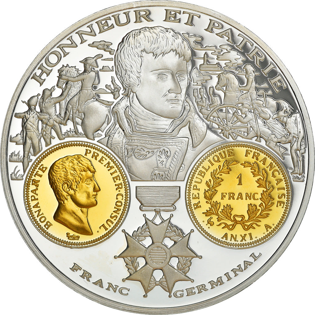 France, Medal, Histoire Monétaire, Franc Germinal, MS(65-70), Silver