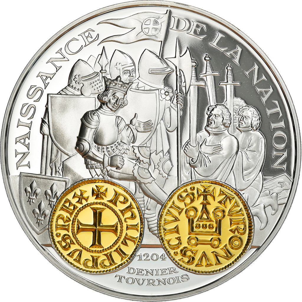 France, Medal, Histoire Monétaire, Denier Tournois, MS(65-70), Silver