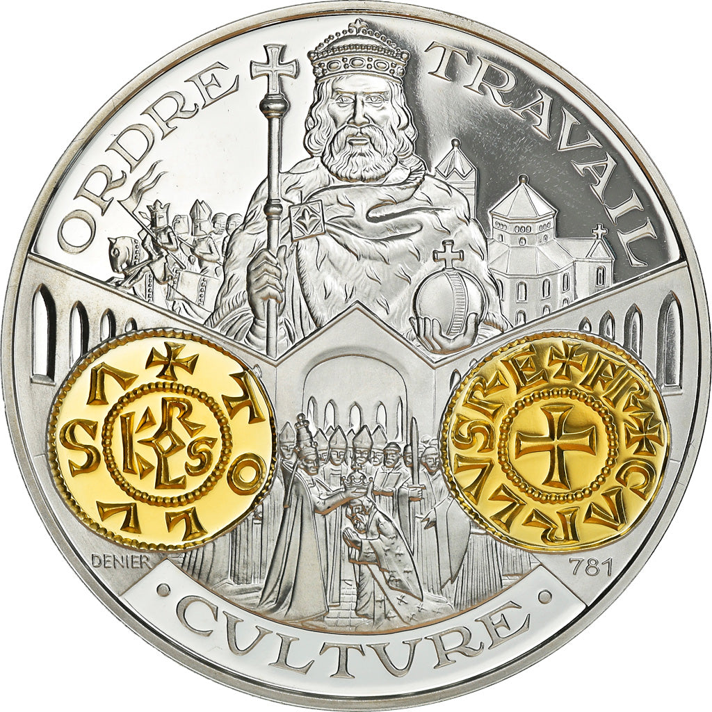 France, Medal, Histoire Monétaire, Denier 781, MS(65-70), Silver