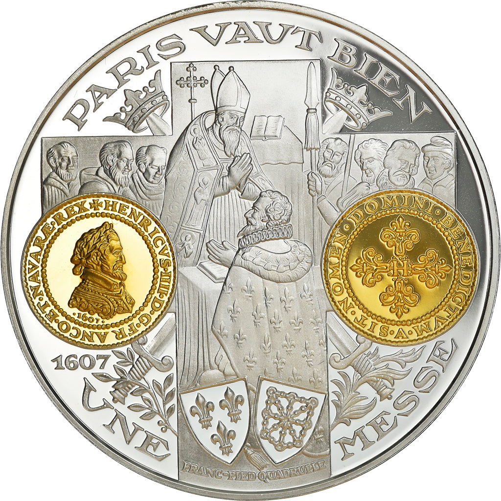 France, Médaille, Histoire Monétaire, Franc-Pied Quadruple, FDC, Argent