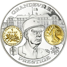 France, Medal, Histoire Monétaire, Franc Semeuse, De Gaulle, MS(65-70), Silver