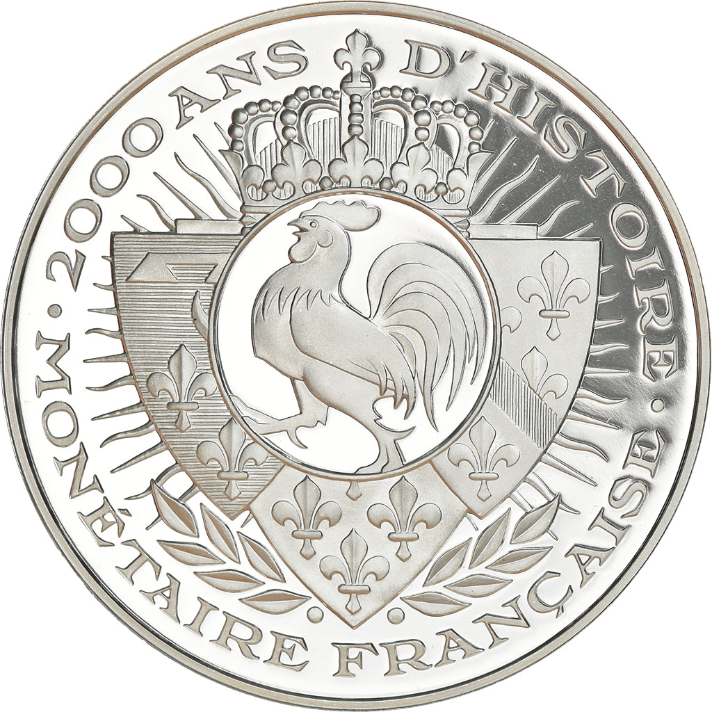 France, Medal, Histoire Monétaire, Denier Charles II, MS(65-70), Silver