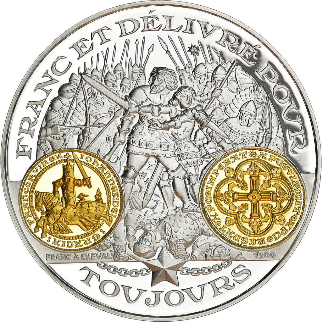 France, Medal, Histoire Monétaire, Franc à Cheval, MS(65-70), Silver