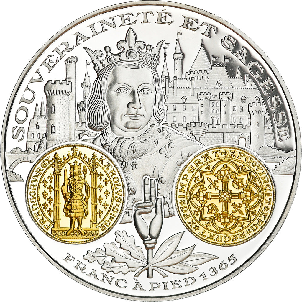 Frankreich, Medaille, Histoire Monétaire, Franc à Pied, Charles V, STGL