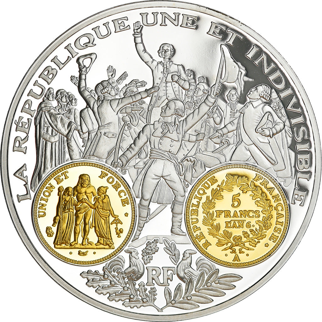 France, Medal, Histoire Monétaire, 5 Francs Union et Force, MS(65-70), Silver