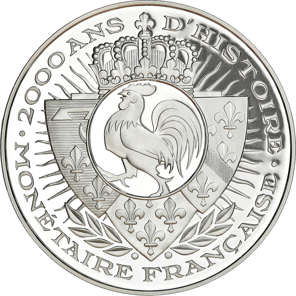 France, Medal, Histoire Monétaire, 100 Francs Bazor, MS(65-70), Silver