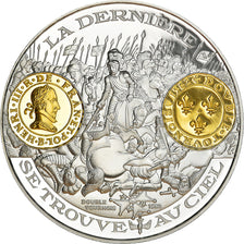 Francia, medalla, Histoire Monétaire, Double Tournois Henri III, FDC, Plata