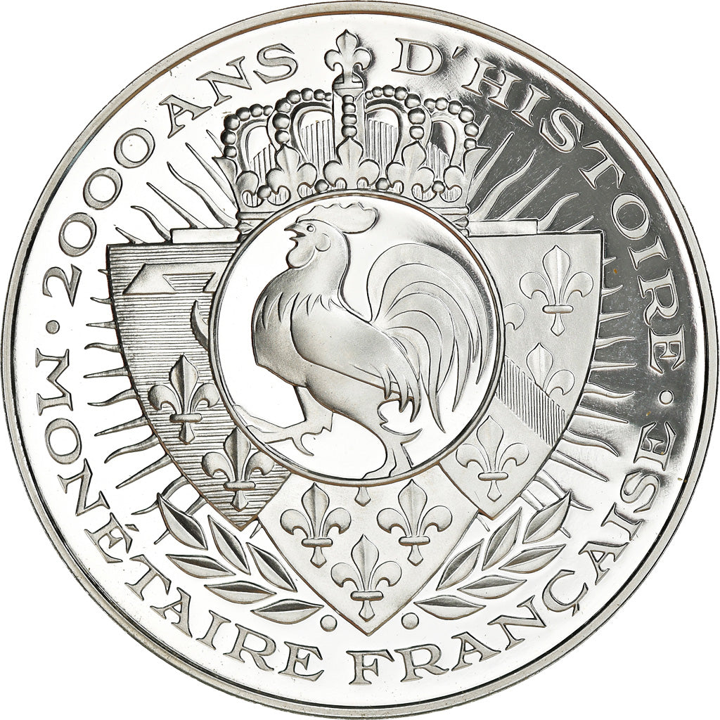 Francia, medalla, Histoire Monétaire, Double Tournois Henri III, FDC, Plata