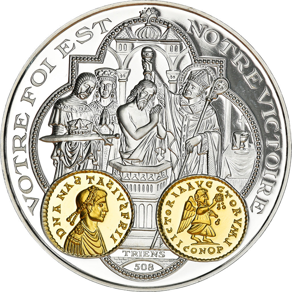 France, Medal, 2000 Ans d'Histoire Monétaire, Triens Mérovingien, MS(65-70)