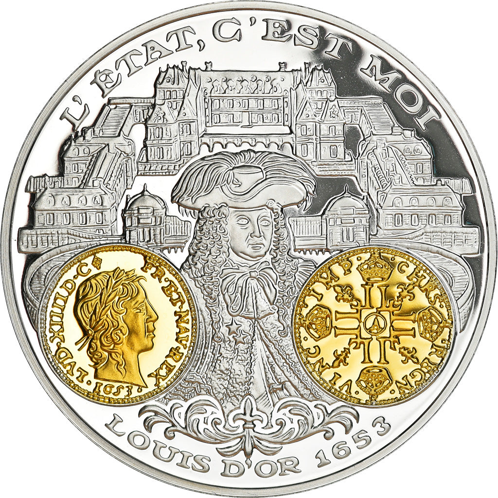 França, Medal, Histoire de la monnaie Française, Louis d'or de Louis XIV