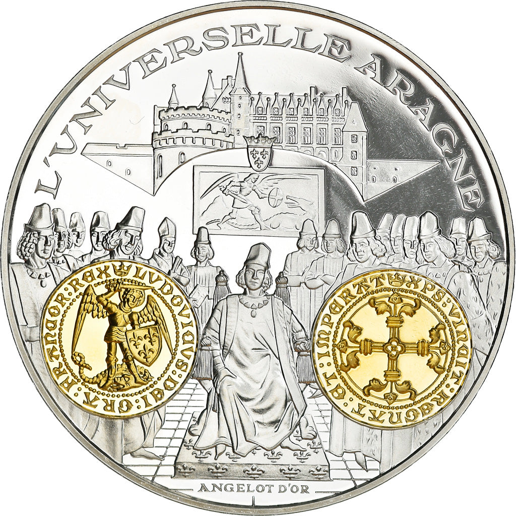 France, Medal, Histoire Monétaire, Angelot d'Or, MS(65-70), Silver