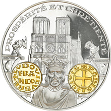 France, Medal, Histoire Monétaire, Denier Parisis, Louis VII, MS(65-70), Silver