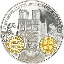 France, Medal, Histoire Monétaire, Denier Parisis, Louis VII, MS(65-70), Silver
