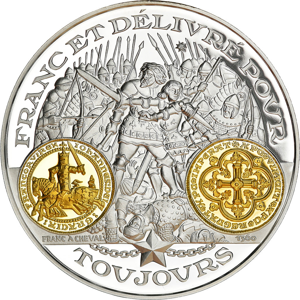 France, Medal, Histoire Monétaire, Franc à Cheval, MS(65-70), Silver