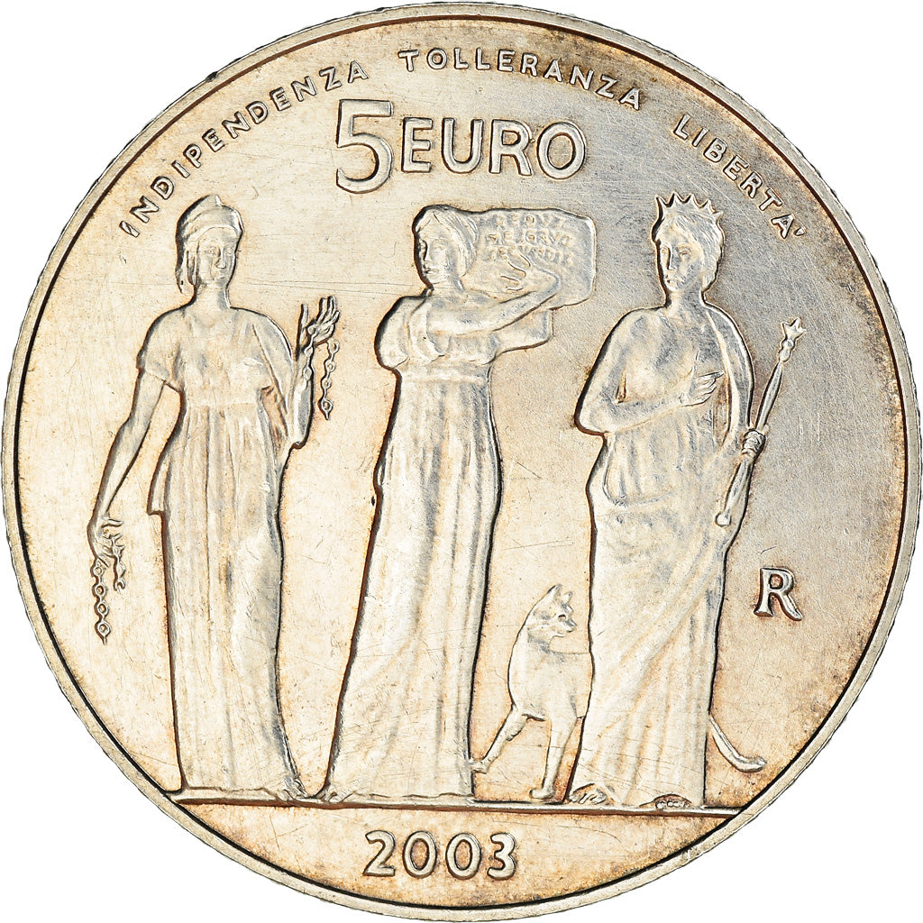 San Marino, 5 Euro, 2003, Rome, BU, MS(63), Silver, KM:452