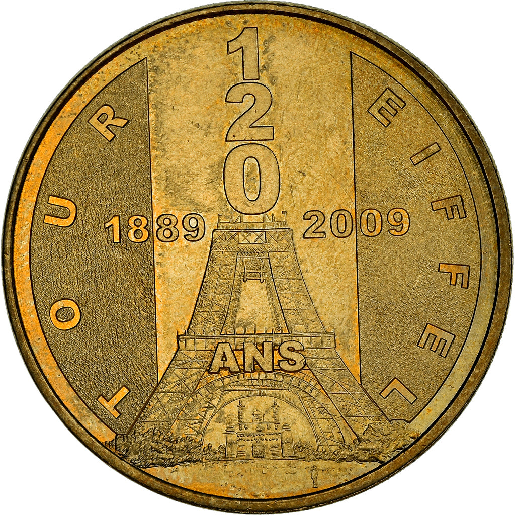 France, Jeton, Paris - Tour Eiffel n°5 -120 ans, 2010, MDP, SUP, Cupro-nickel