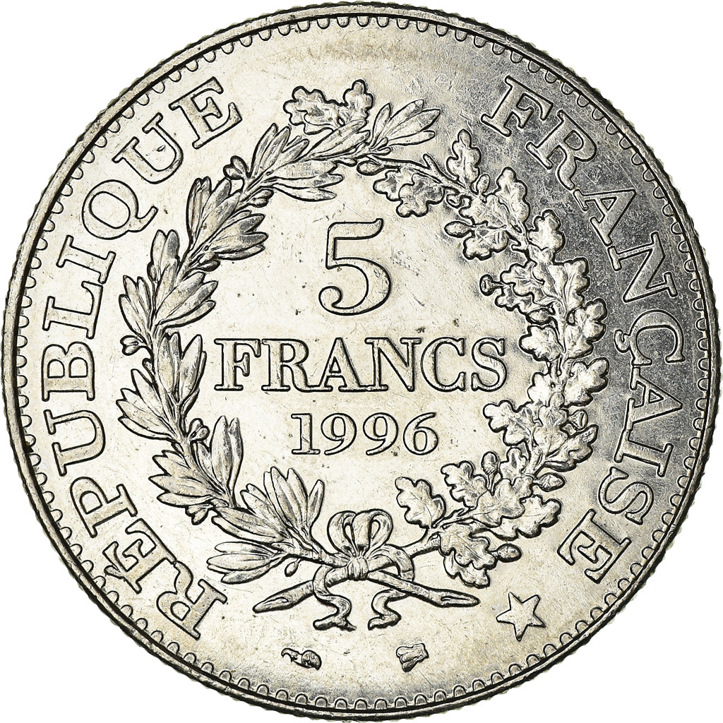 Moneta, Francia, Hercule, 5 Francs, 1996, Paris, BB, Nichel, KM:1155