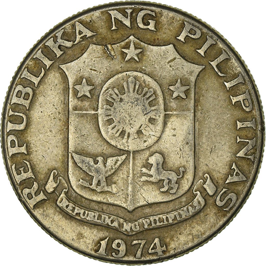 Coin, Philippines, 50 Sentimos, 1974, VF(30-35), Copper-Nickel-Zinc, KM:200
