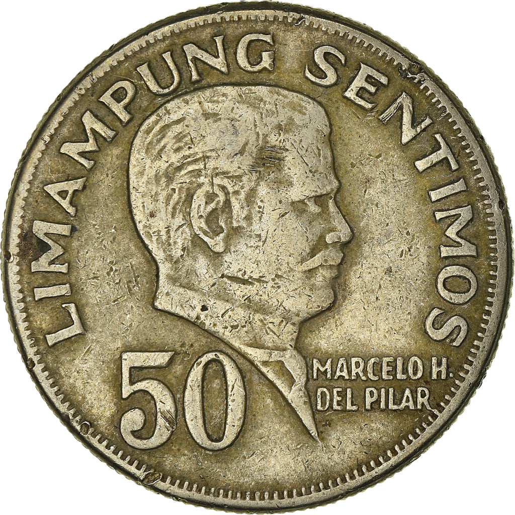Coin, Philippines, 50 Sentimos, 1974, VF(30-35), Copper-Nickel-Zinc, KM:200