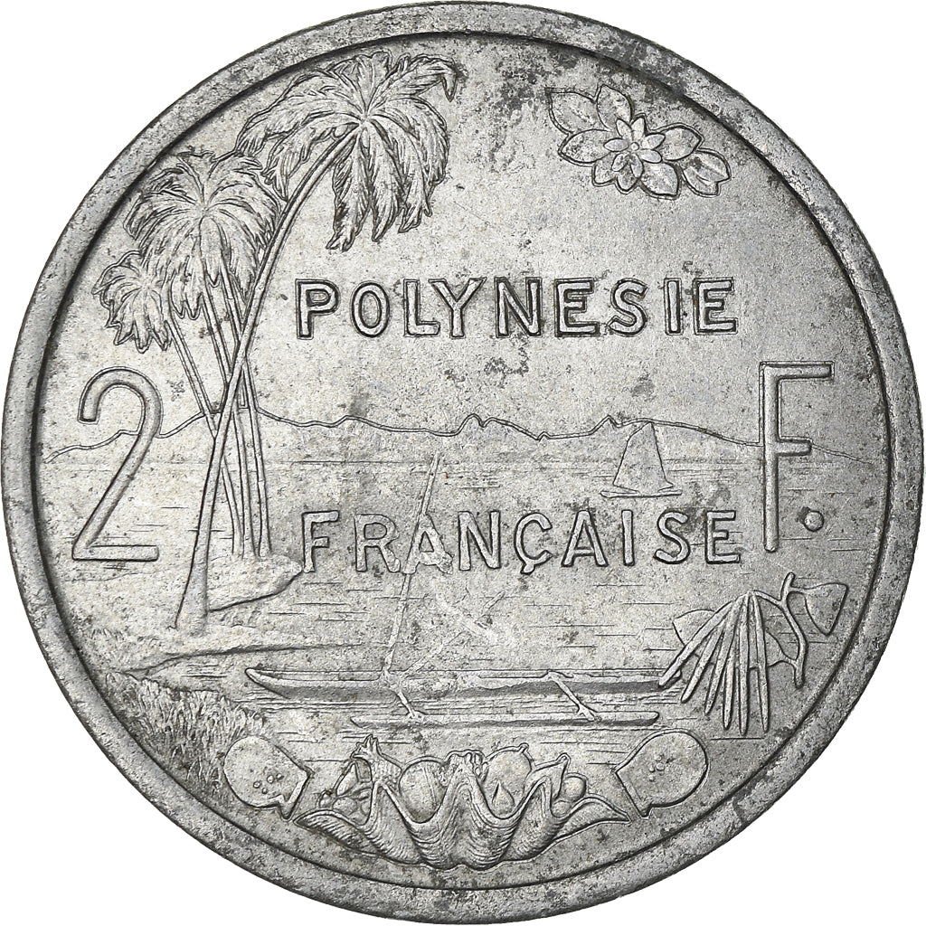 Coin, French Polynesia, 2 Francs, 1973, Paris, EF(40-45), Aluminum, KM:10
