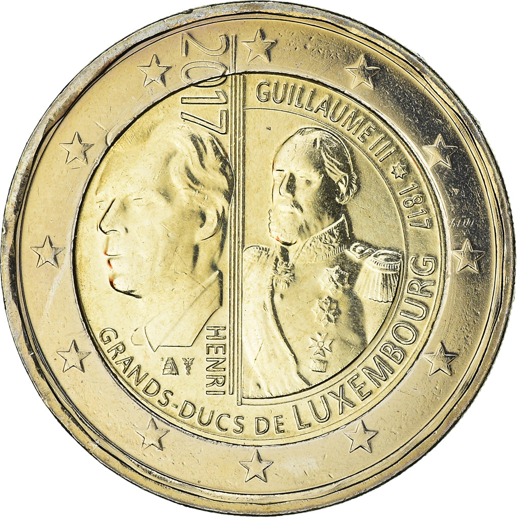 Luxembourg, 2 Euro, 200ème anniversaire de la naissance de Guillaume III, 2017