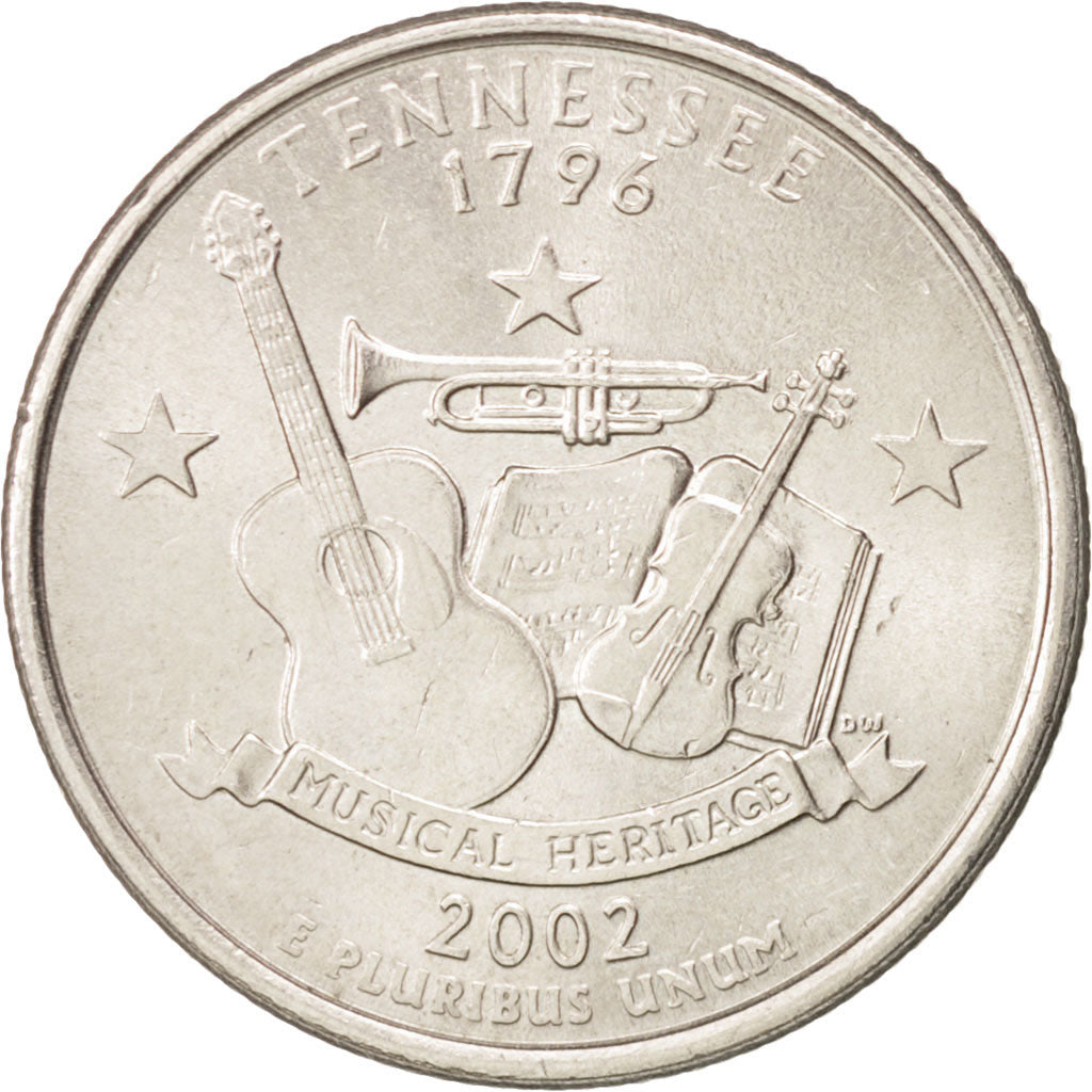 UNITED STATES, Quarter, 2002, U.S. Mint, KM #331, MS(63), Copper-Nickel Clad...