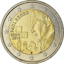 Estónia, 2 Euro, Paul Keres, 2016, MS(64), Bimetálico, KM:New