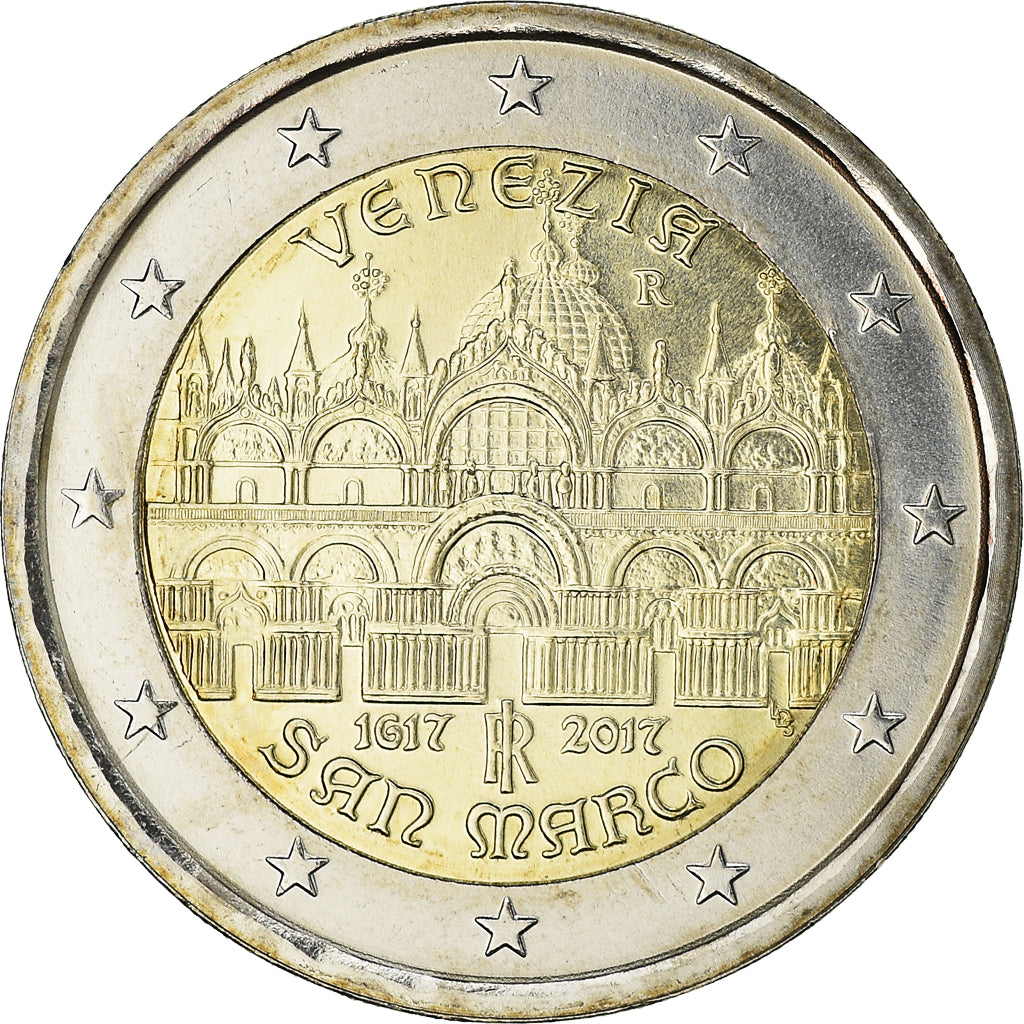 Italy, 2 Euro, Basilique Saint Marc, 2017, MS(63), Bi-Metallic