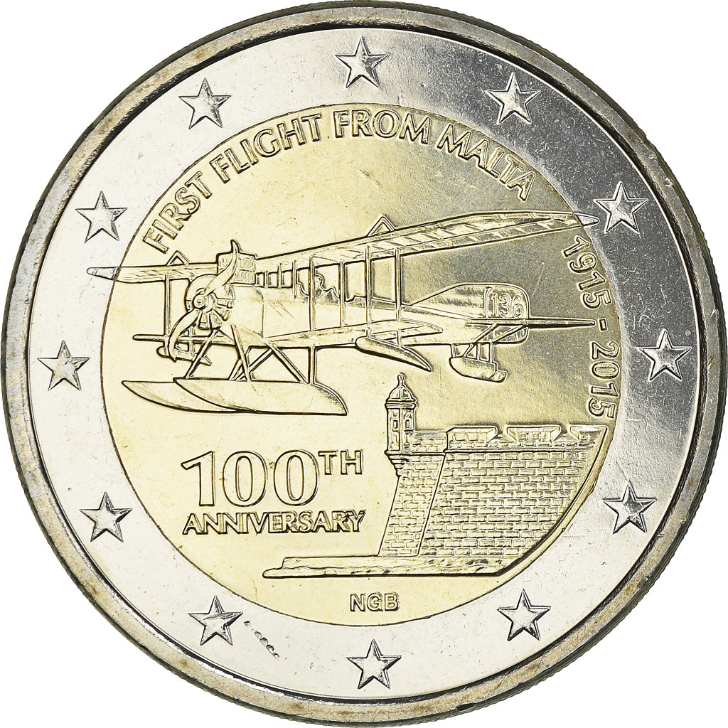 Malta, 2 Euro, 100th anniversary, 2015, Paris, MS(63), Bi-Metallic, KM:New