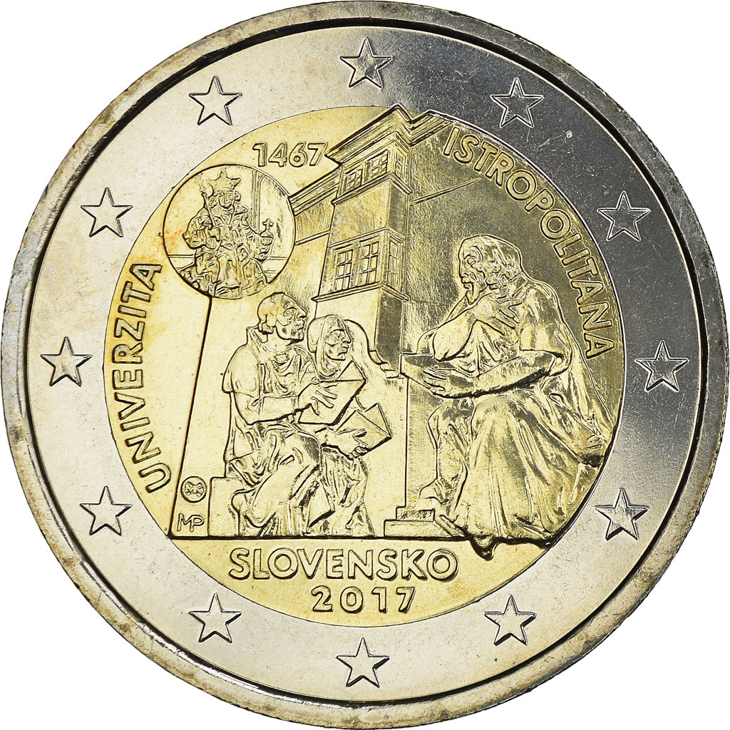 Slowakije, 2 Euro, Université Istropolitana, 2017, Kremnica, UNC, Bi-Metallic