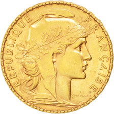 FRANCE, Marianne, 20 Francs, 1904, KM #847, AU(50-53), Gold, Gadoury #1064, 6.47