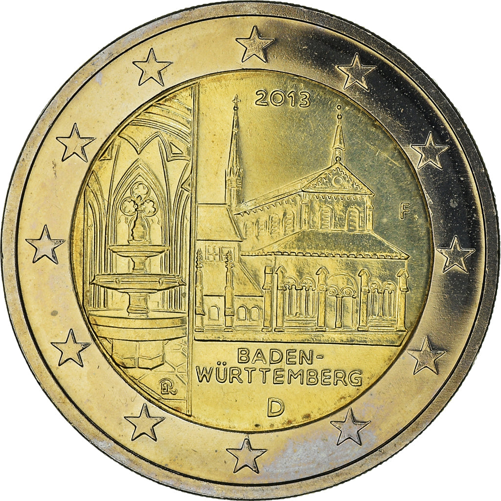 Germany, 2 Euro, 2013, Munich, Baden-Wurttemberg, MS(64), Bi-Metallic, KM:New