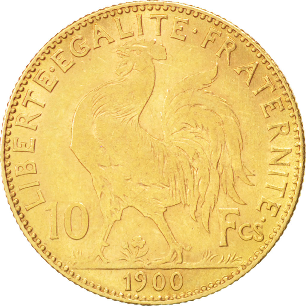 FRANCE, Marianne, 10 Francs, 1900, Paris, KM #846, EF(40-45), Gold, Gadoury...