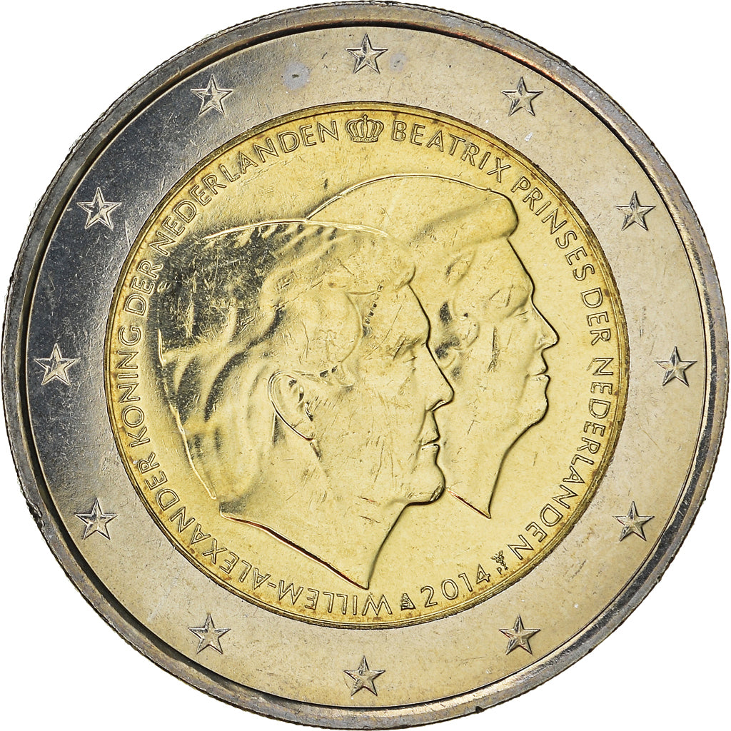Netherlands, 2 Euro, Double Portrait, 2014, Utrecht, MS(63), Bi-Metallic