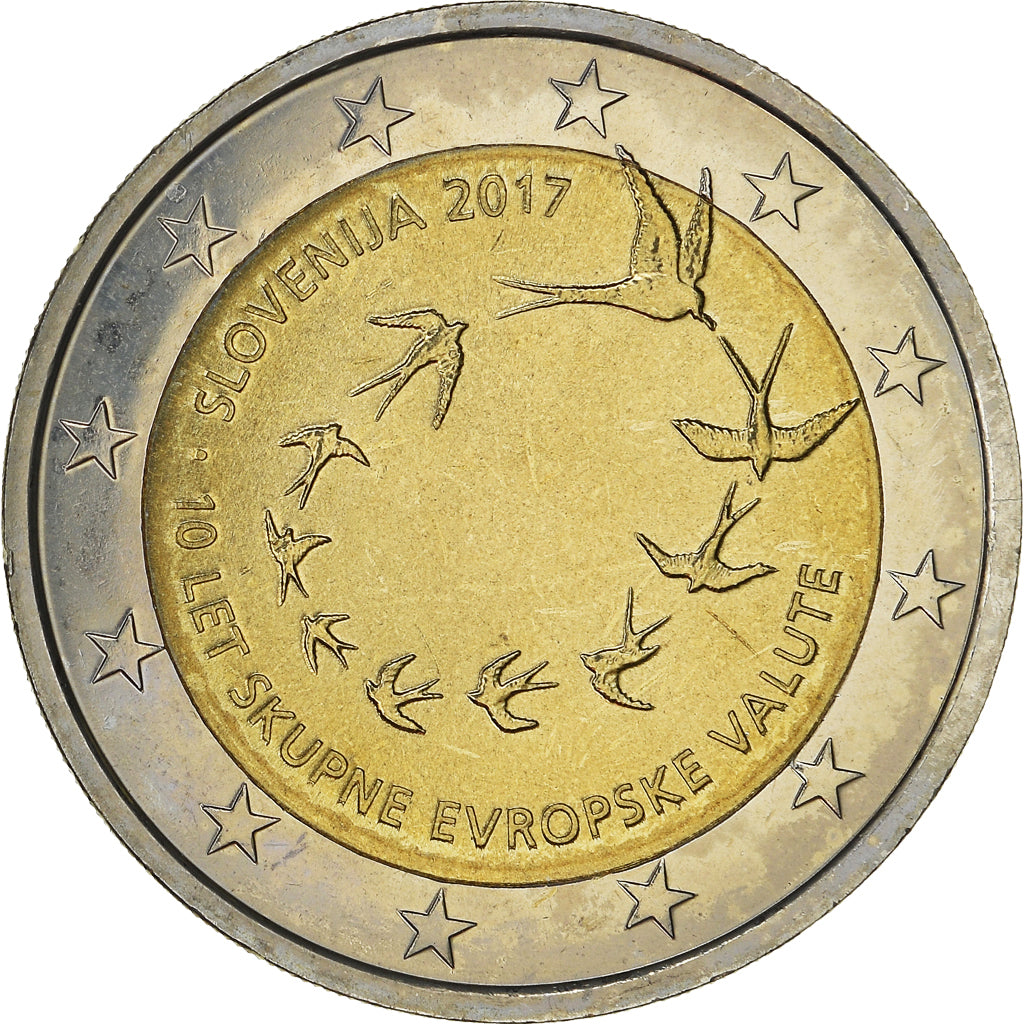 Slovenia, 2 Euro, 10ème anniversaire de l'introduction de l'euro, 2017, MS(63)
