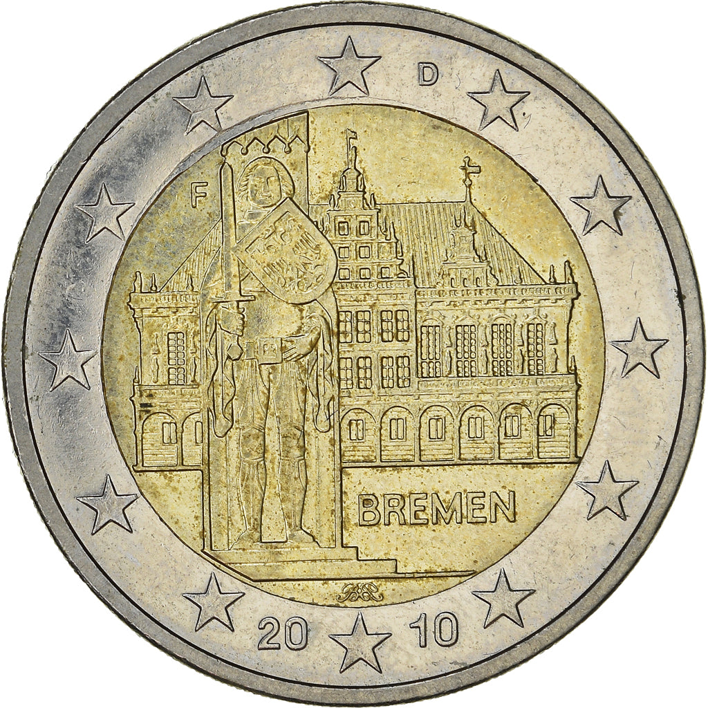 Germania, 2 Euro, Bremen, 2010, Stuttgart, SPL, Bi-metallico, KM:New
