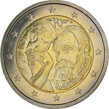 France, Le Penseur de Rodin, 2 Euro, 2017, Paris, MS(63), Bi-Metallic