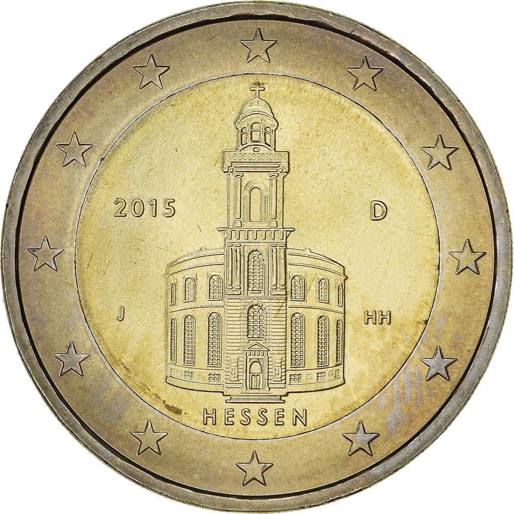 Germany, 2 Euro, Hessen, 2015, Stuttgart, MS(63), Bi-Metallic, KM:New
