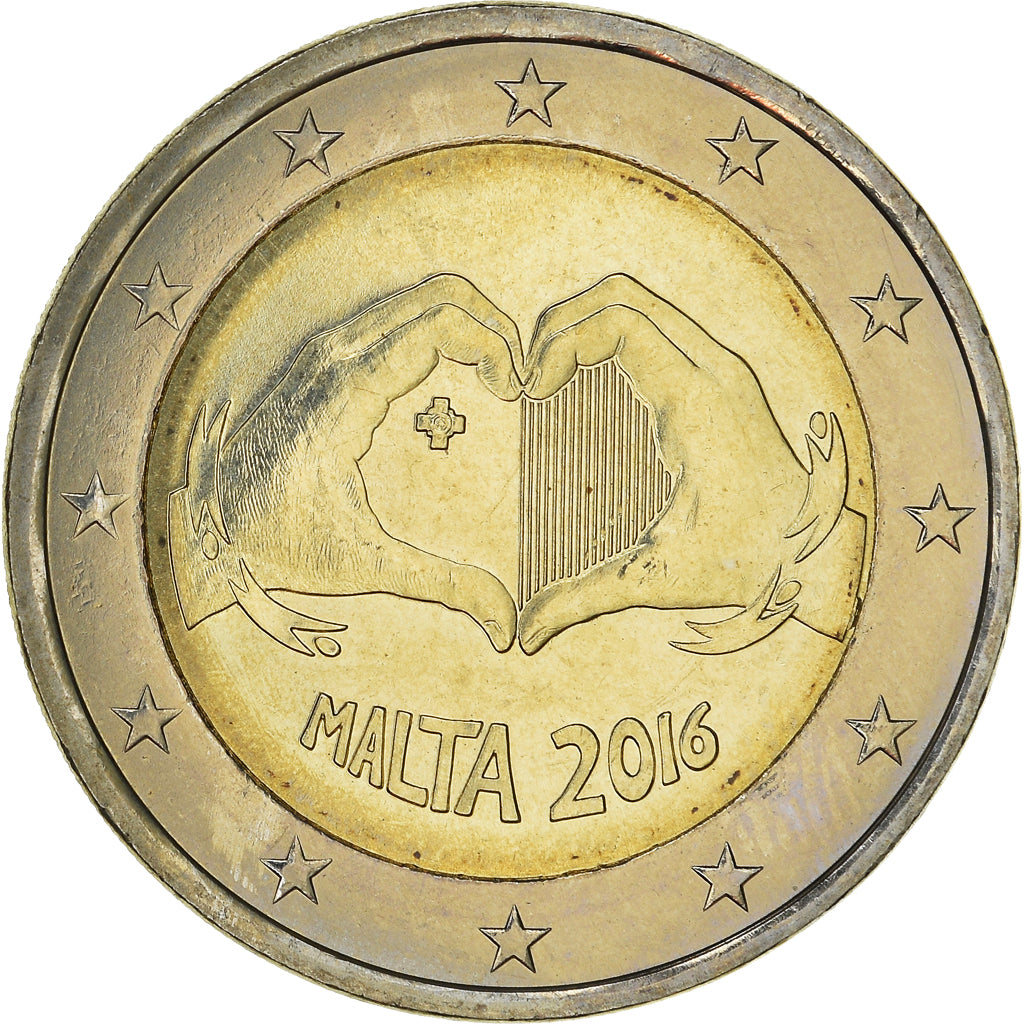 Malta, 2 Euro, L'amour, 2016, Paris, UNZ+, Bi-Metallic