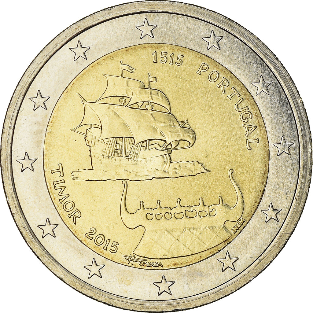 Portugal, 2 Euro, Timor, 2015, MS(63), Bimetaliczny, KM:New