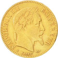 FRANCE, Napoléon III, 10 Francs, 1862, Strasbourg, KM #800.2, VF(20-25), Gold, G