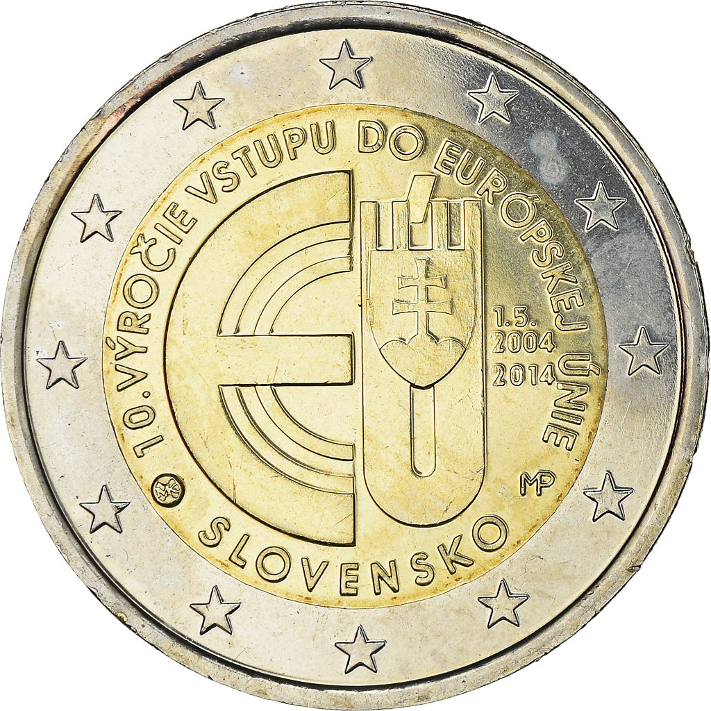 Słowacja, 2 Euro, 10ème anniversaire de l adhesion à l' UE, 2014, Kremnica