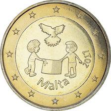 Malta, 2 Euro, La Paix, 2017, Paris, MS(63), Bimetaliczny, KM:New
