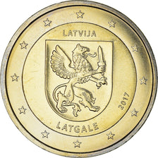 Letónia, 2 Euro, Latgale, 2017, MS(63), Bimetálico, KM:New