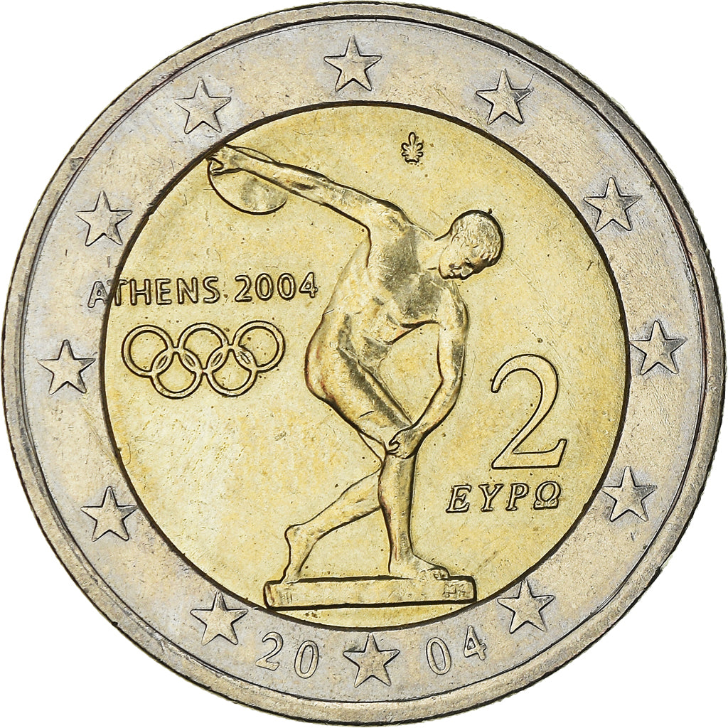 Griekenland, 2 Euro, 2004 Olympics, 2004, Athens, UNC-, Bi-Metallic, KM:209
