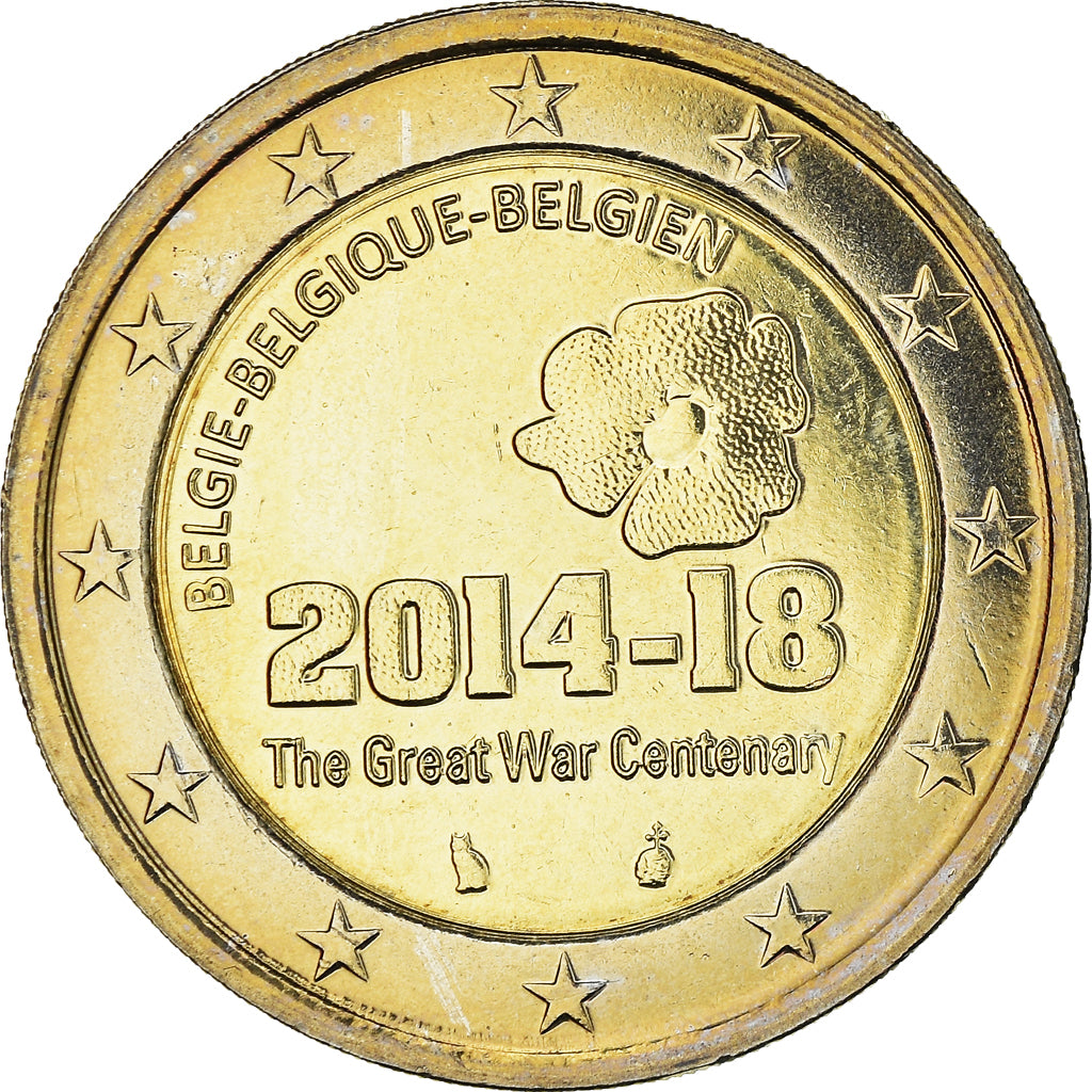 Belgique, 2 Euro, 100ème anniversaire du déclenchement de la première guerre