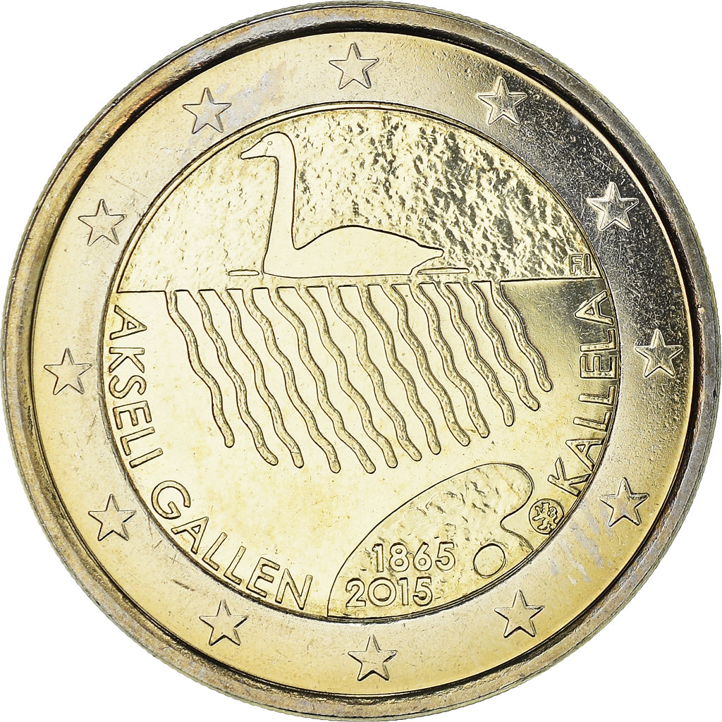 Finland, 2 Euro, Akseli Gallen-Kallela, 2015, Vantaa, MS(63), Bi-Metallic