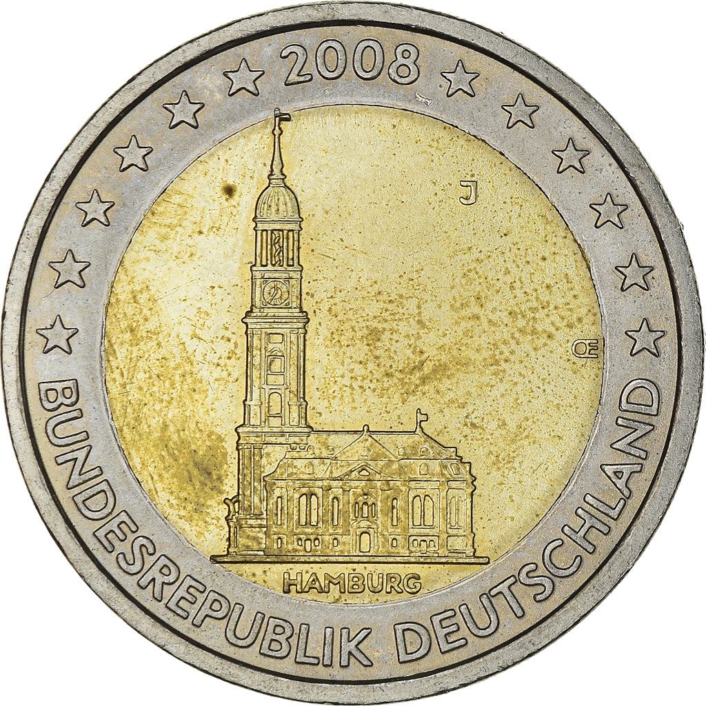 Germany, 2 Euro, Hambourg, 2008, MS(63), Bi-Metallic